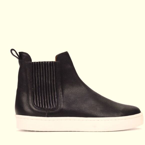 LOEFFLER RANDALL Black Leather Crosby Chelsea Sneaker Bootie-7.5 - Picture 1 of 10